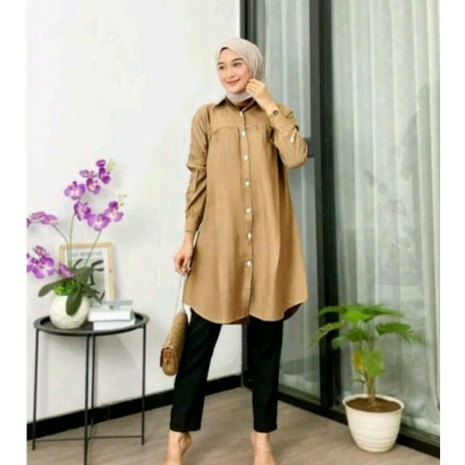 Atasan Tunik Wanita Terbaru ~Tunik Polos Wanita Kekinian ~ Tunik Polos Bahan Katun Pololinen