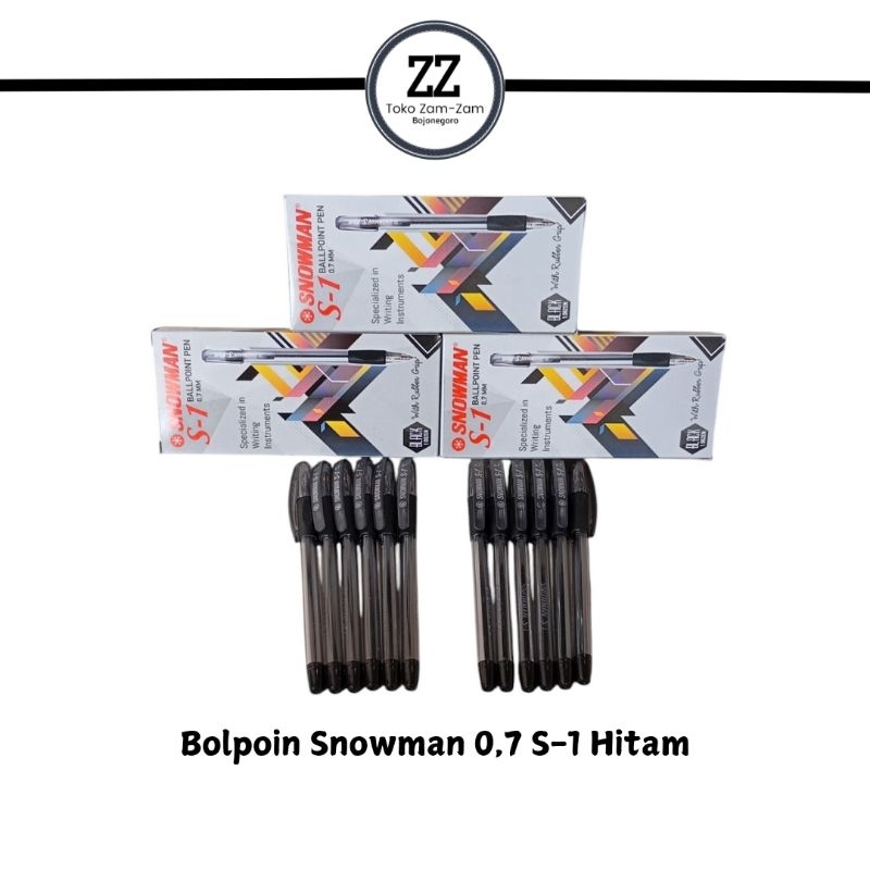 

(1pak) Bolpoin Snowman S-1 Hitam/ pulpen snowman 0,7mm/ballpoint pen snowman S-1