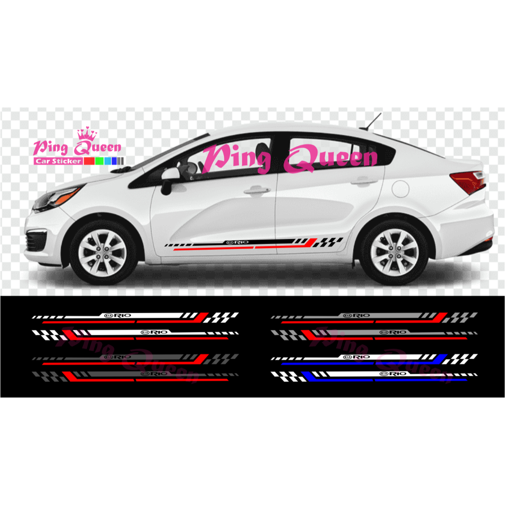 STICKER BODY SAMPING MOBIL RIO STICKER CUTTING MOBIL KIA RIO