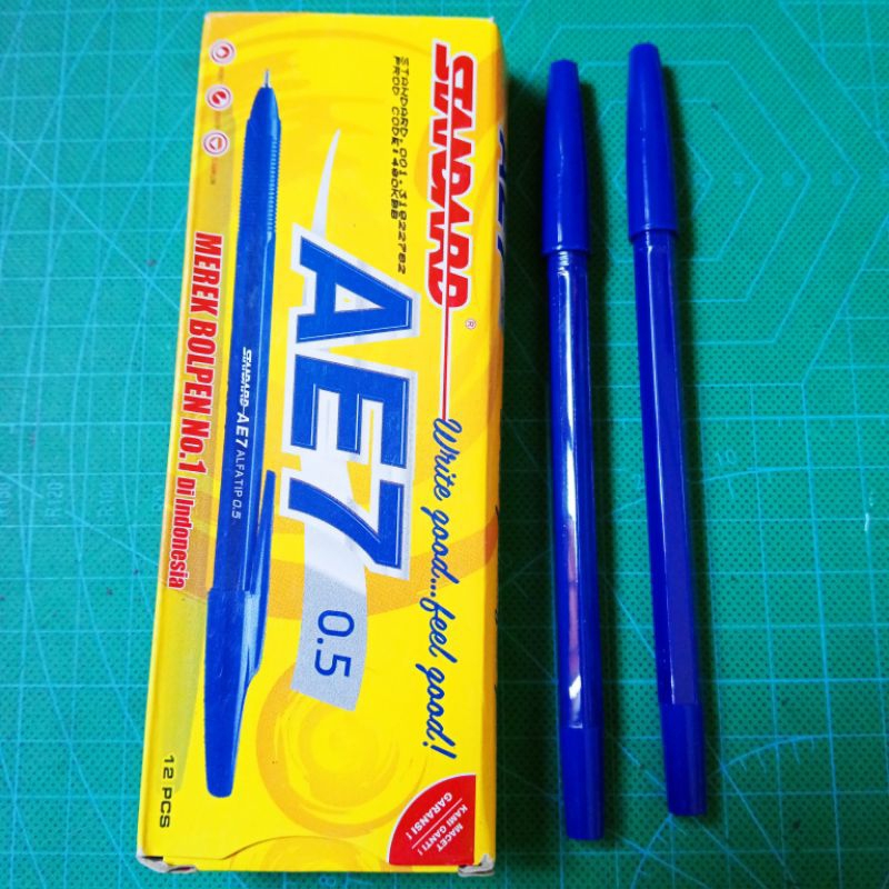 

PULPEN STANDARD AE7 HITAM MERAH BIRU GROSIR MURAH 0.5 MM