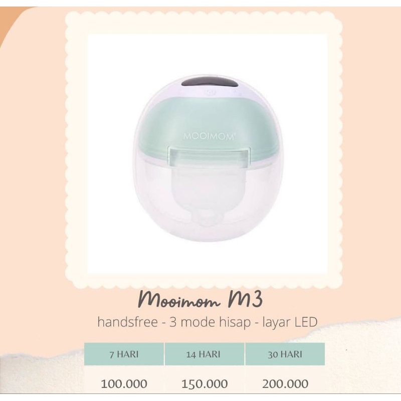Sewa Pompa Asi Mooimom M3
