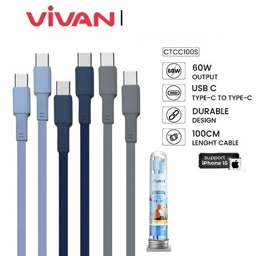 KABEL DATA TYPE C VIVAN CTC / KABEL CHARGER TYPE C /KABEL VIVAN TYPE C