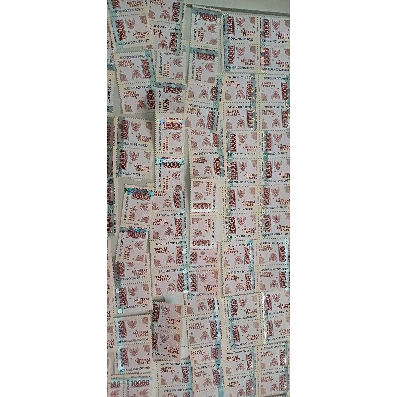 

materai 10.000 total 105 lembar