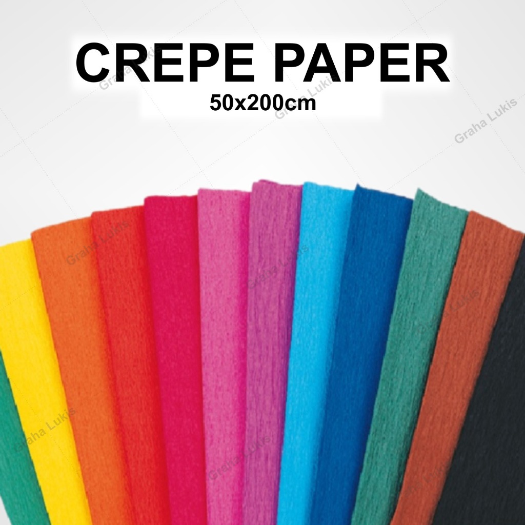 

Crepe Paper 50x200cm - Gold / Silver / Pearl / Fluorescent
