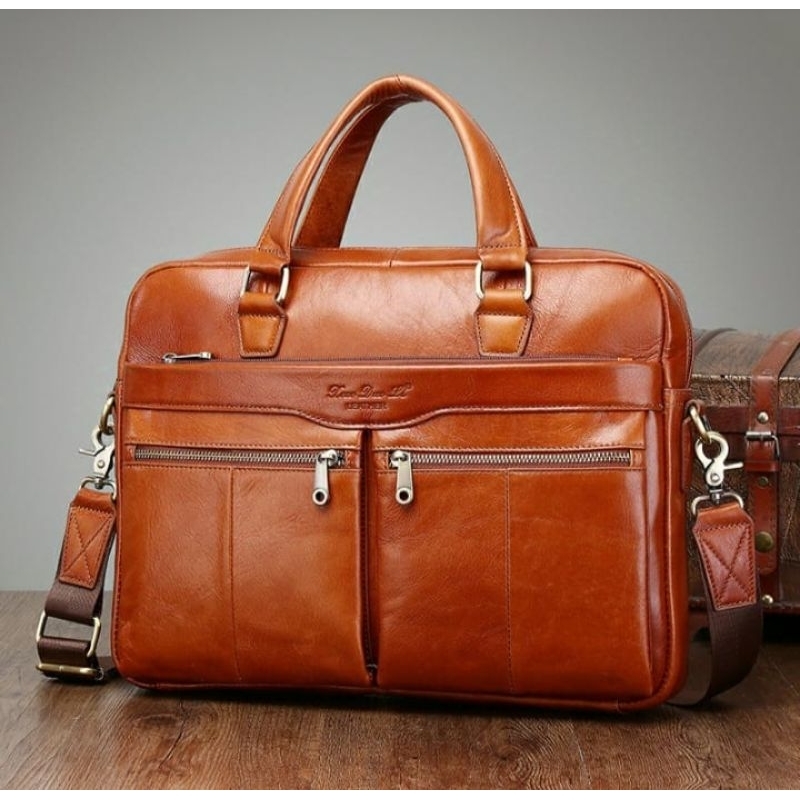 Tas Laptop 007 dari Kulit Sapi Asli  Import Tas Kerja Pria dan Wanita dari Kulit Sapi Asli Tas Multi