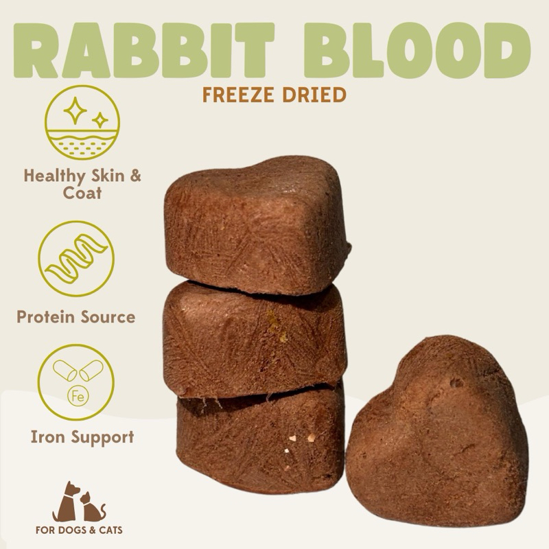 Fresh RABBIT BLOOD Freeze Dried/ Suplemen Penambah Darah Daging Ayam Kelinci /Healthy Treats Cemilan