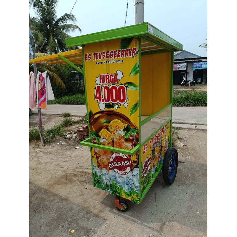 grobak teh grobak jualan booth container booth semi kontainer 120x60x185cm free ongkir jadeta dan Be