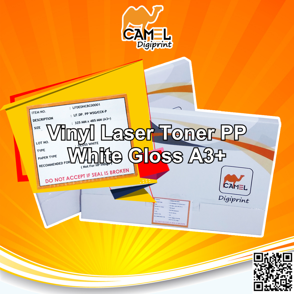 

Camel Digiprint Sticker Vinyl White Gloss Matte Transparan PP PET Digital Print Laser Toner A3+ Stiker Plastik Anti Air Tidak Mudah Sobek - Pack