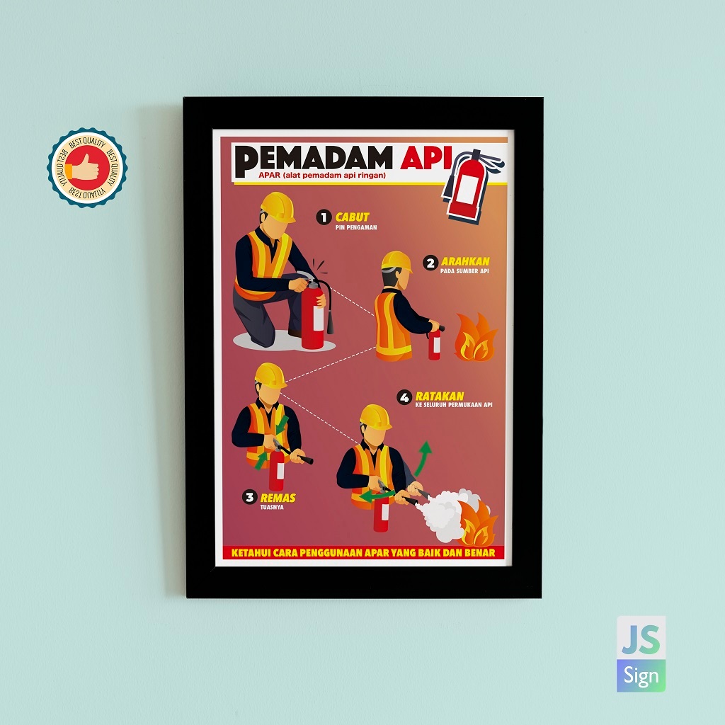 Poster Safety K3 - CARA APAR + Frame Ukuran A3