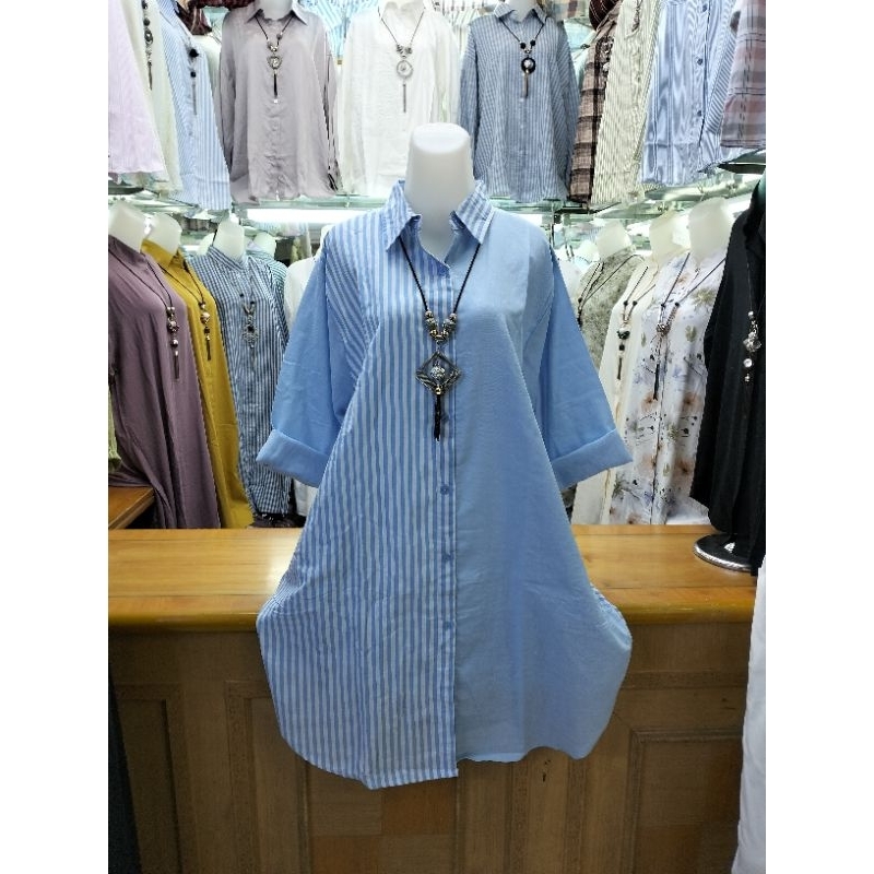 TUNIK JUMBO KATUN MOTIF GARIS GARIS T 205