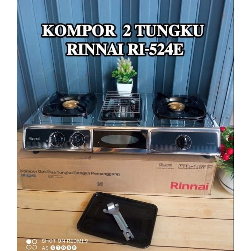 Kompor Gas Rinnai 2 Tungku RI-524E / Kompor Gas Rinnai Pemanggang