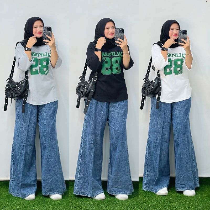 Setelan Celana jeans  Wanita Biena Set//DRESS MUSLIM BRANDED FLANEL IMPORT