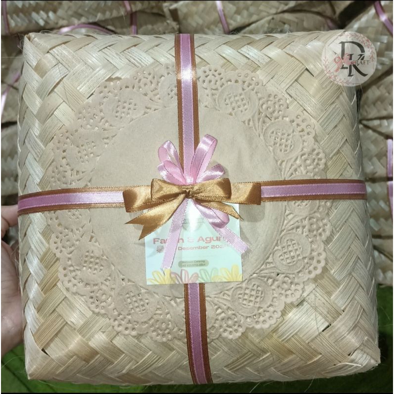 

10pieces Besek bambu include hiasan pita