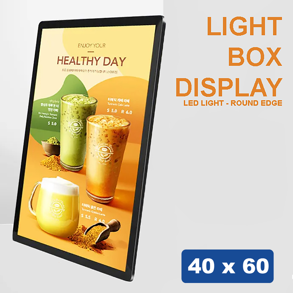 

Light Box Display Frame Poster LED Slim Round Edge EU Plug 40x60cm FEILANGPU FL-60