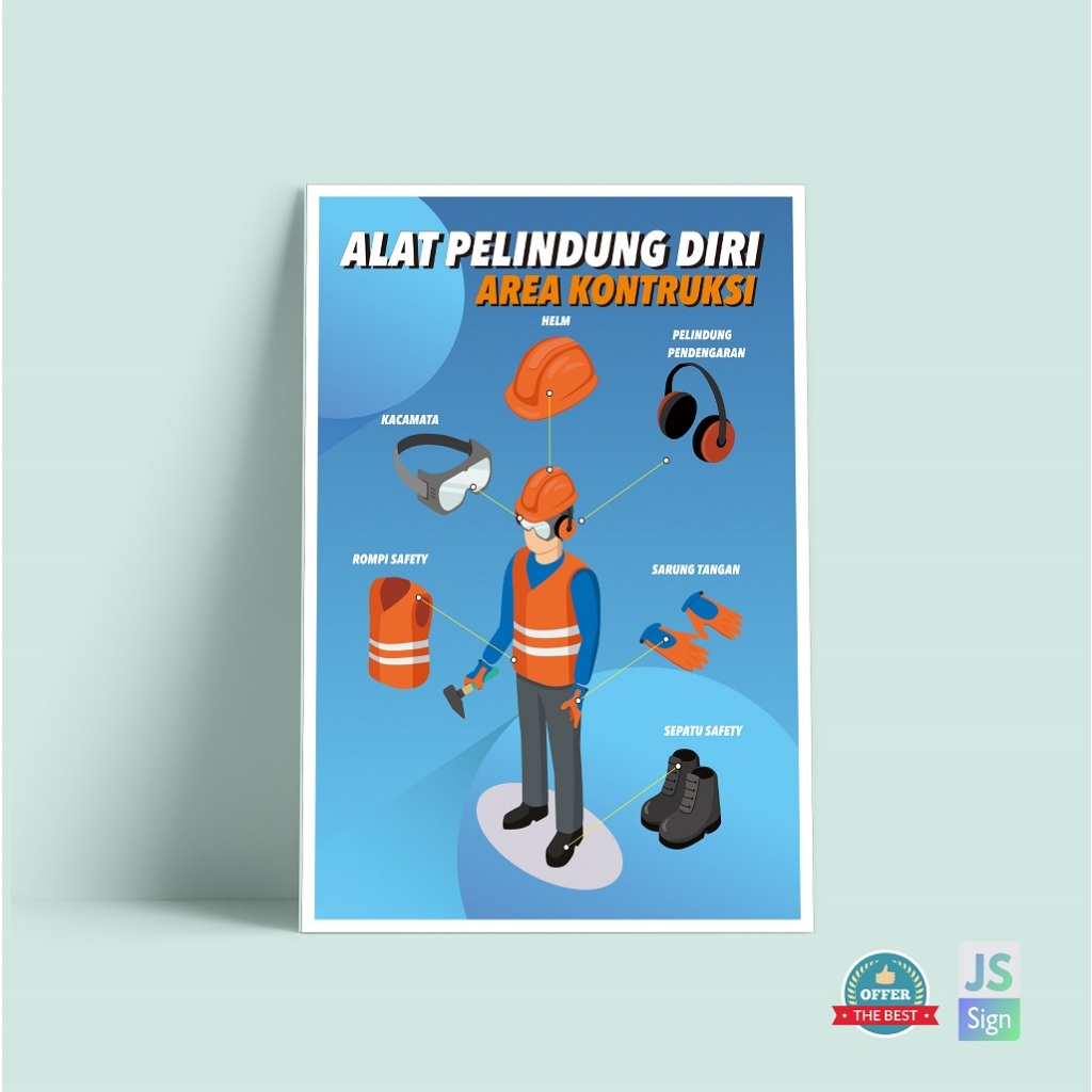 POSTER SAFETY K3 APD KONTRUKSI
