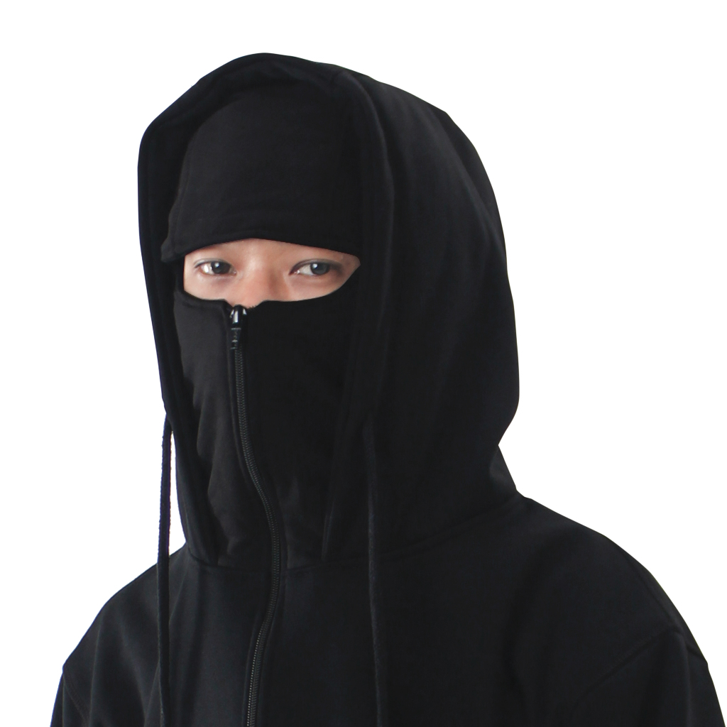 Troy Company Hoodie Zipper Balaclava Black Kochvim - Hoodie Zipper Ninja Balaclava Hitam ZBH 2893