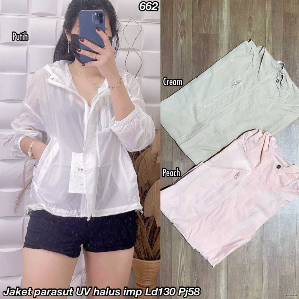 Jaket Parasut UV Jumbo Import list Jaket Import Wanita Jacket Perempuan Fashion Trendy Kaos Cewek Le