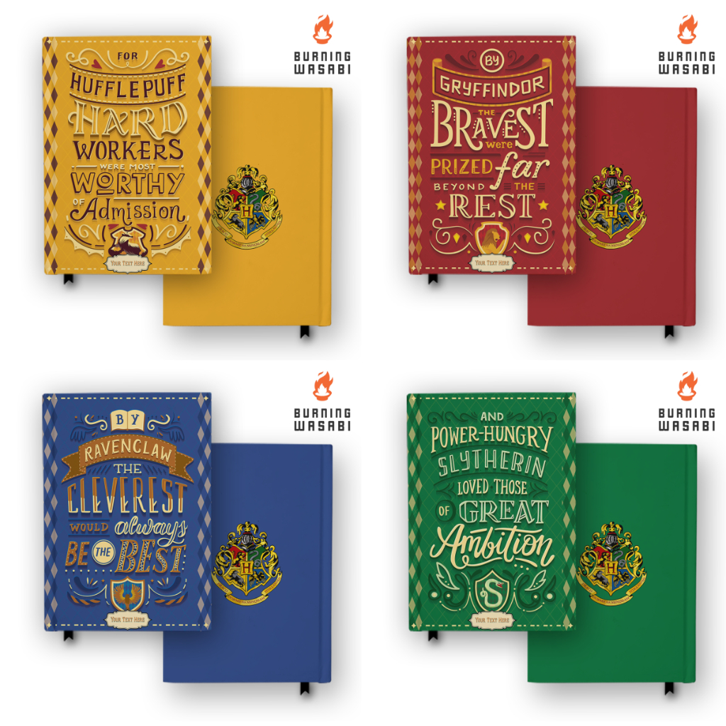 

Buku Motif Asrama 8 Hufflepuff Gryffindor Ravenclaw Slytherin Harry Potter Custom Nama Notebook Jurnal Diary Agenda Hardcover A5 A6