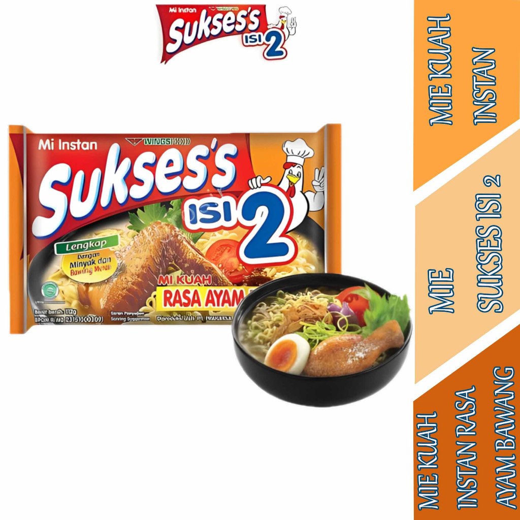 

Mie Kuah Rasa Ayam Bawang - Mie Sukses Isi 2 - Mie Kuah Instan - 115gr