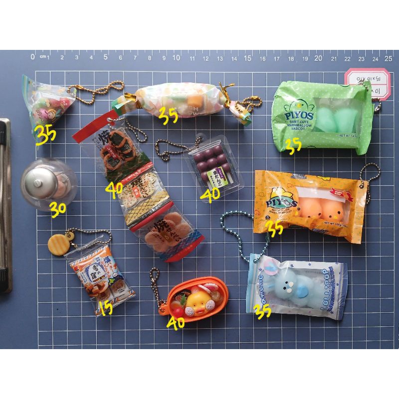 (updated) assorted gashapon/ gacha trinkets (food / tamagotchi / shaka / squishy) keychain 1