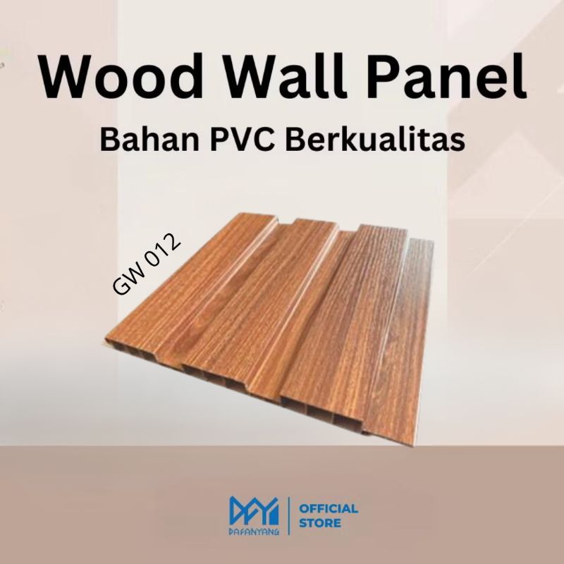Golden [3METERX21CM] Wood WPC Wall Panel GW Kualitas Terbaik Dekorasi Dinding Aestetic Anti Rayap