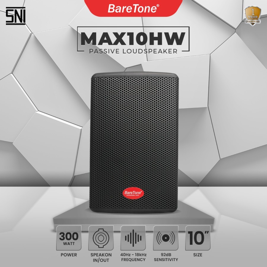 Speaker Pasif BareTone MAX10HW Type 10 Inch