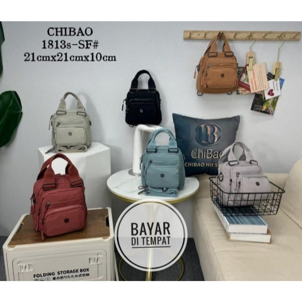 HARGA DISKON  Tas wanita CHIBAO 1813s-SF# 3in 1 kanvas NANO terbaru..