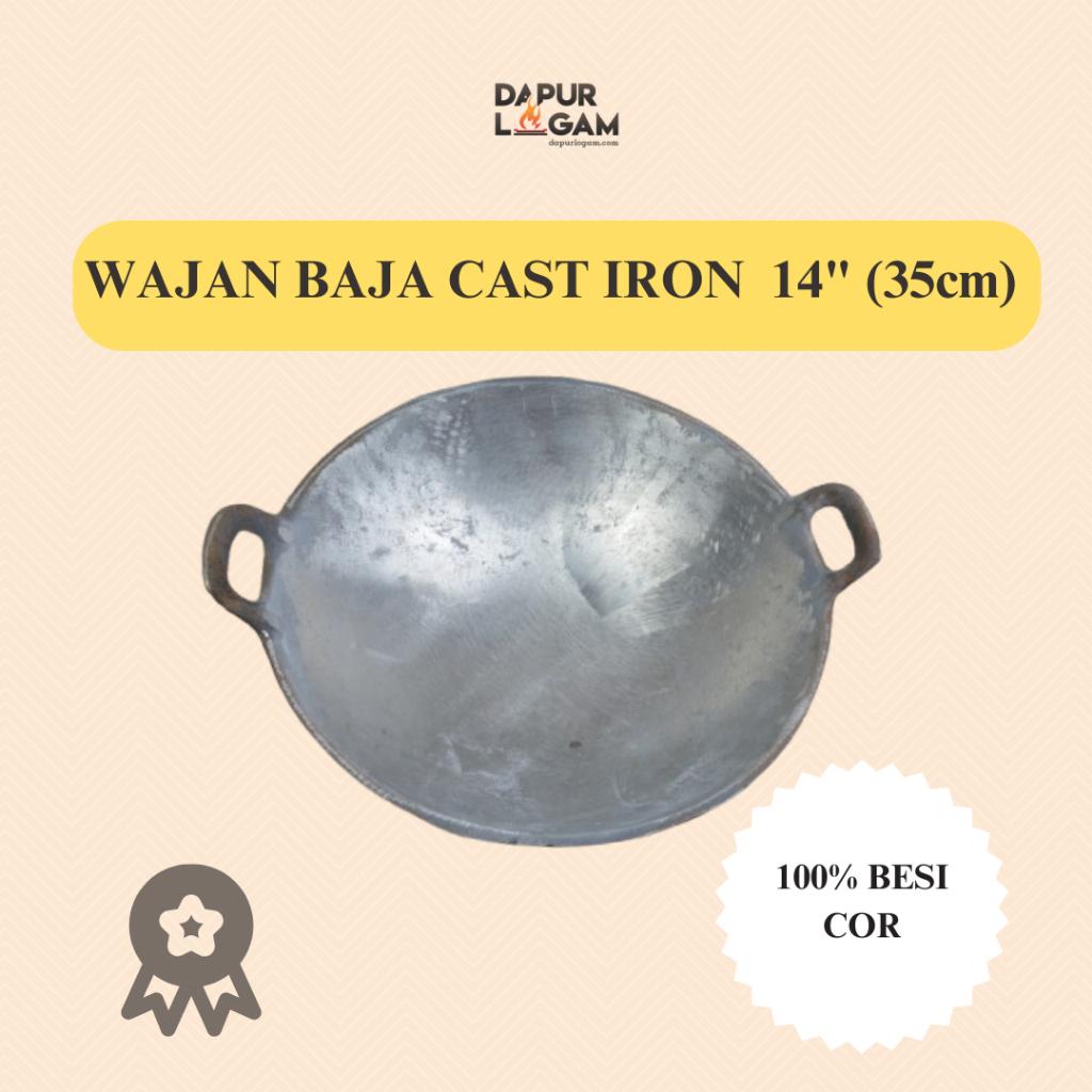 WAJAN BAJA COR 14" 35CM/ WAJAN KUALI BAJA/ WOK BESI COR/ WAJAN JUMBO / KUALI WOK BAJA