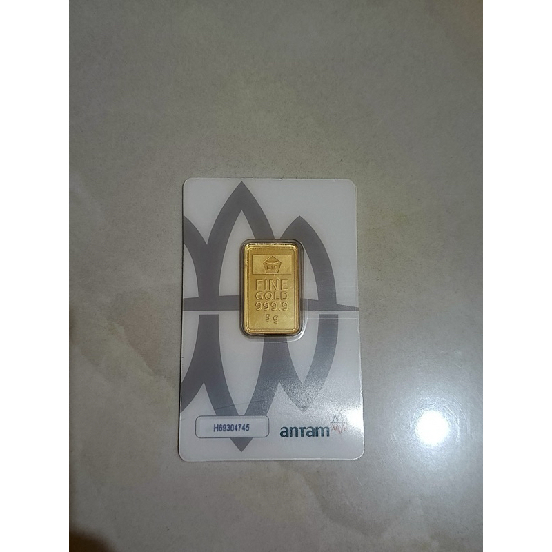 LOGAM MULIA EMAS ANTAM 5 GRAM LM ANTAM TERBARU CERTIEYE  CERTICARD