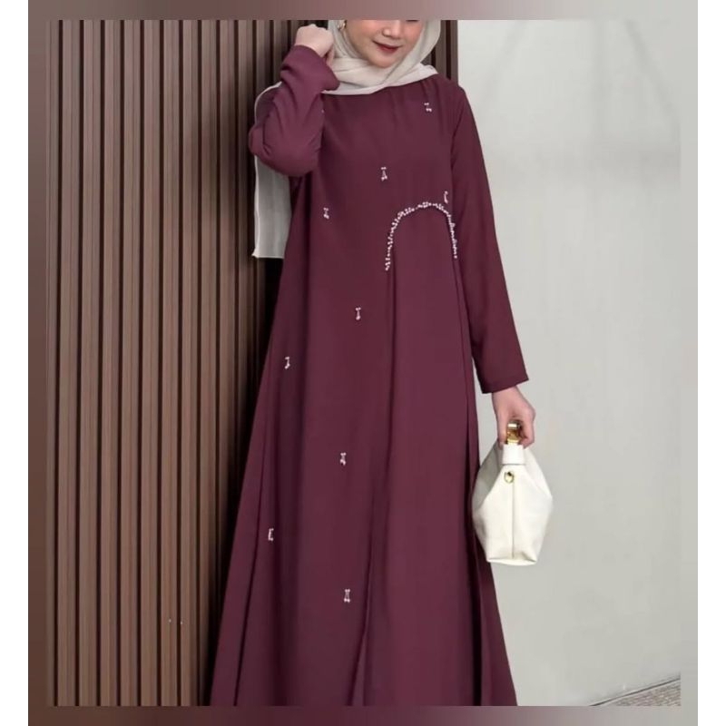 Gamis Simple 2025 Mewah Premium Elegan Lebaran Ceruty babydoll