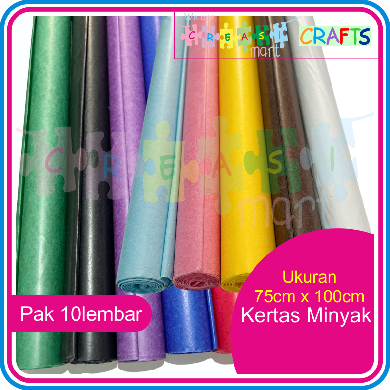 

Kertas Minyak 75cm x 100cm Pak 10pcs Bahan Bungkus Madu Mongso, Layang-layang, Kerajinan Tangan