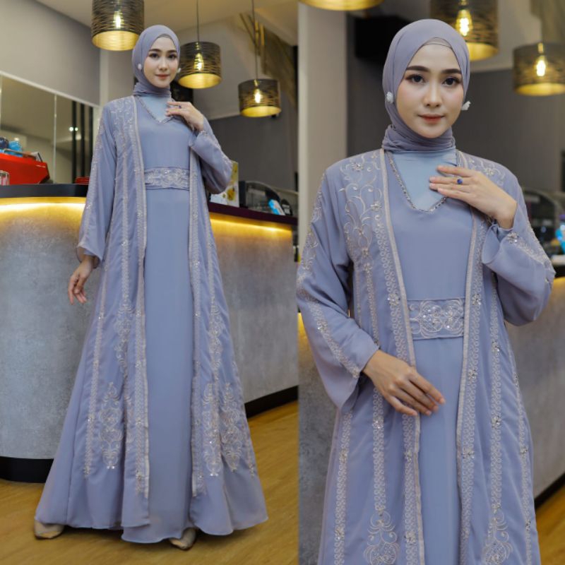 NEW ARRIVAL ✓✓KAFTAN ABAYA ZAHRA(FREE INER DAN PASHMINA DAN IKAT PINGGANG) KAFTAN TERBARU MEWAH EDIS