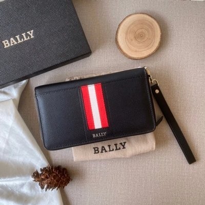 TAS Pouch Wallet Bally Tinger Man Zip Travel Navy and Black - Black