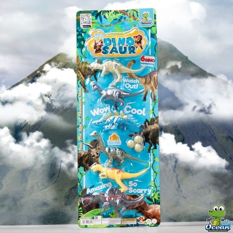 World of The Dinosaur OCT 1234 Mainan Miniatur Pajangan Dinosaurus Set Toper Hiasan Dekorasi Kue Ult