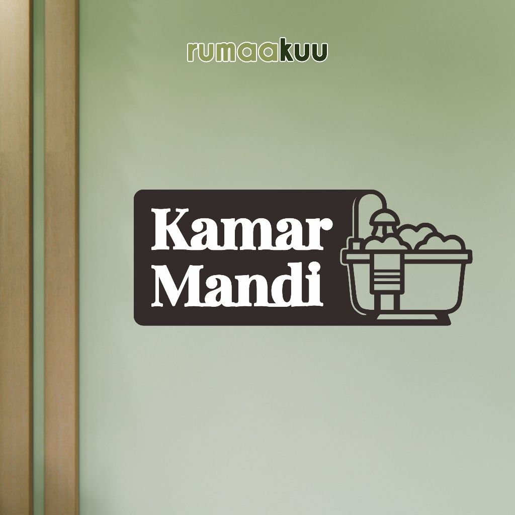 Rumaakuu Hiasan Pintu Kamar Mandi Sign|Signage Kamar Mandi Akrilik Acrylic 2mm + Stiker