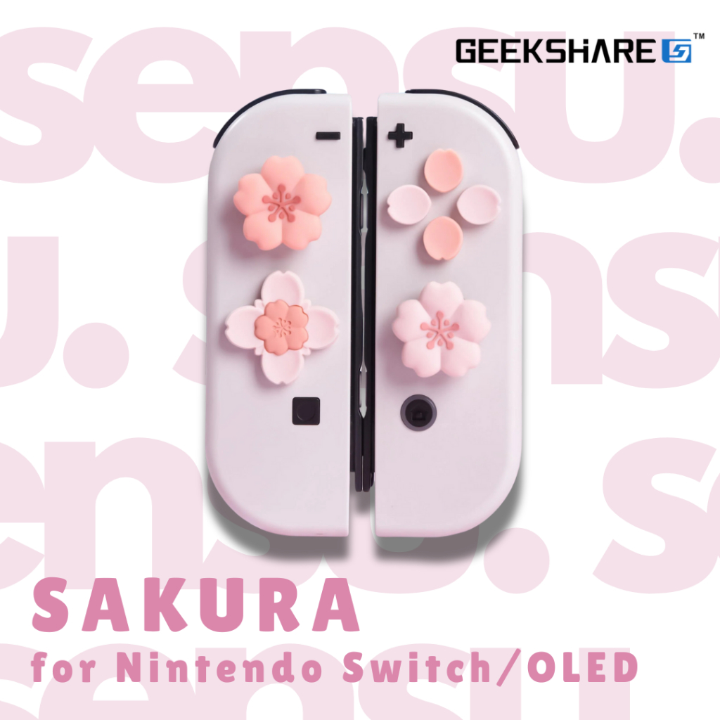 GEEKSHARE Sakura Nintendo Switch/OLED Thumb Grip D-Pad ABXY Button Cover