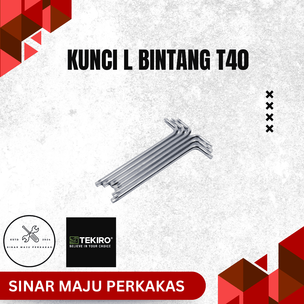 TEKIRO Kunci L bintang T40 Tekiro Kunci Kaliper Motor HONDA T40