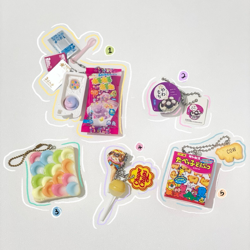 Ayakasakii Japanese Trinkets Gacha Gachapon Neru Neru Food Keychain Bag Charm Poppin Cookin Chupa Ch