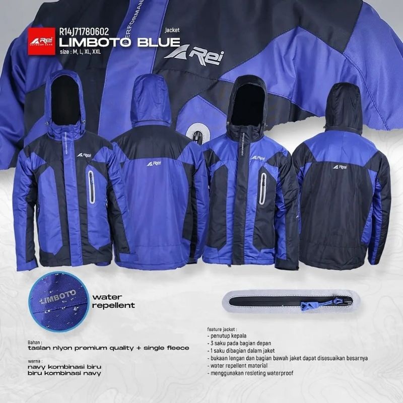 Jaket Pria Limboto Blue Jacket Arei Outdoorgear Jaket Outdoor Polar Fleece