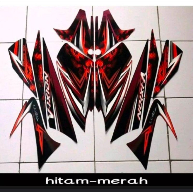 striping stiker list body Yamaha Vixion old THN 2008 merah