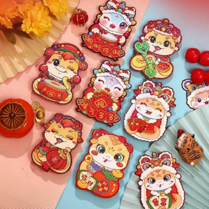 

[AMG 1024] Kertas Angpao Pendek Shio Ular Lucu Imlek 2025