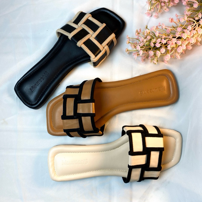 MaureenS sendal wanita flat model kokop kekinian terbaru