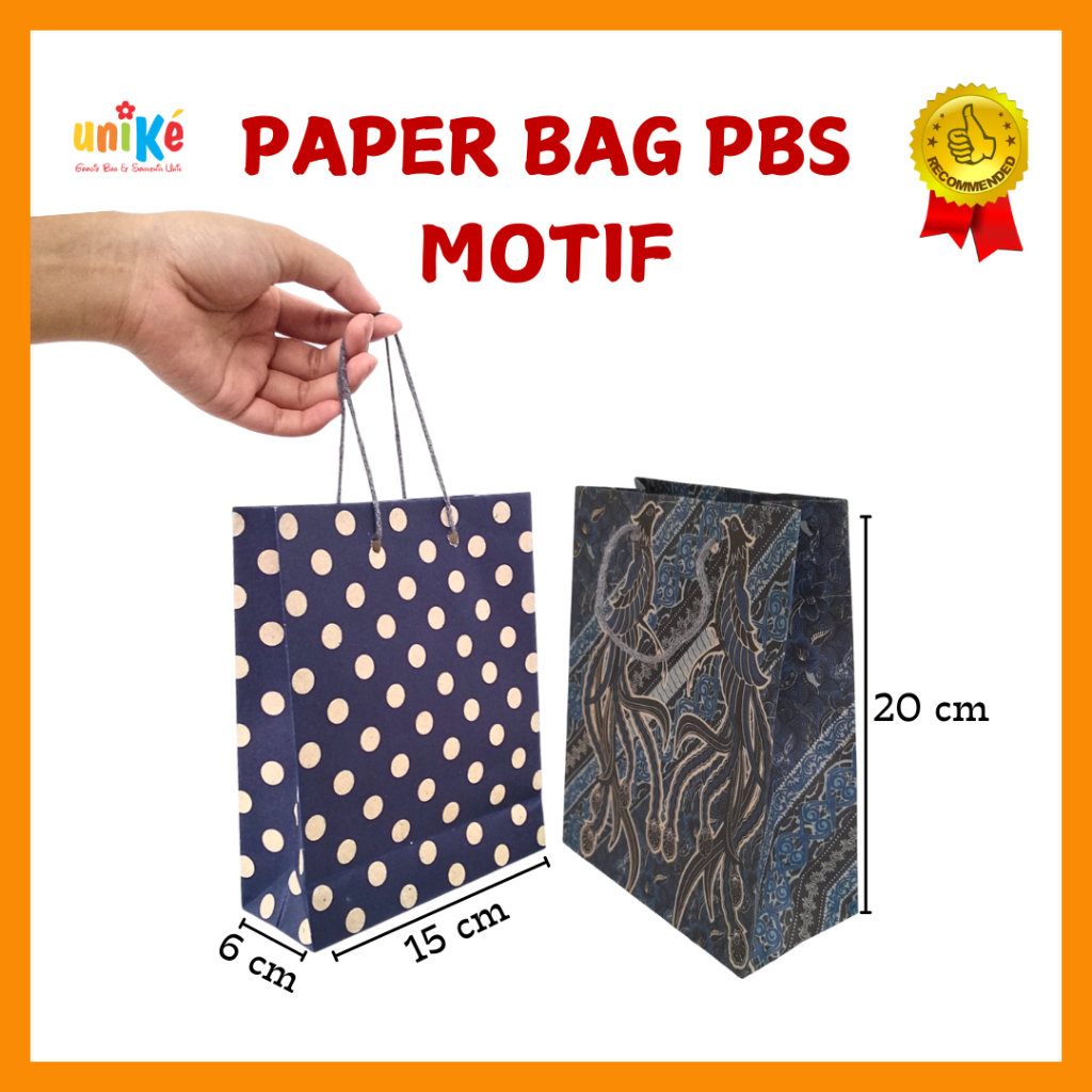 

PBS 15x8x19 Paper Bag Motif TAS KERTAS Goodie Bag Tas Souvenir Wedding Ultah Anak Bingkisan Snack
