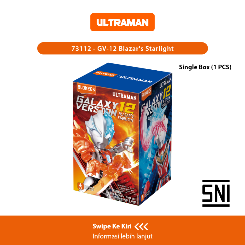 BLOKEES Blind box Ultraman Blazar's Starlight Gacha Figure Galaxy Version 12 - Satuan Random