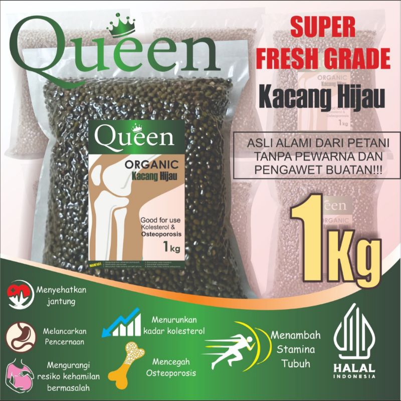 

Queen Organik Kacang Hijau Super Fresh Grade 1kg