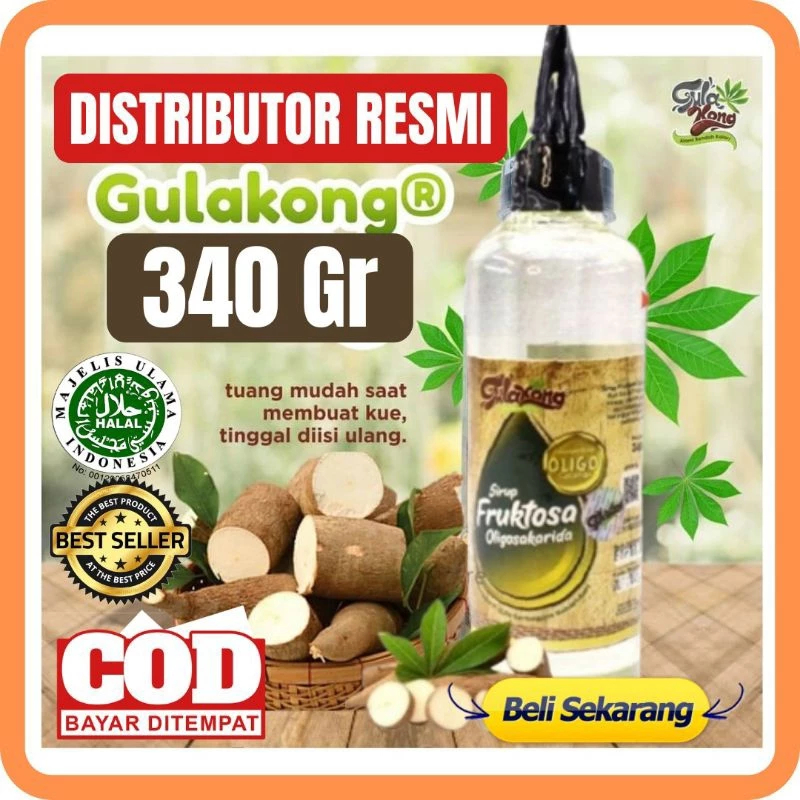 

GULAKONG 340 GR GULAKONG ORIGINAL GULA SINGKONG Cair Bebas Gluten Gula Sehat Rendah Kalori Aman Untuk Diet dan Diabetes[GULAKONG ORIGINAL]