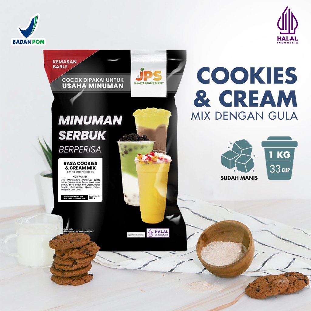 

Powder Drink JPS Bubuk Minuman Rasa Cookies & Cream Mix 1Kg