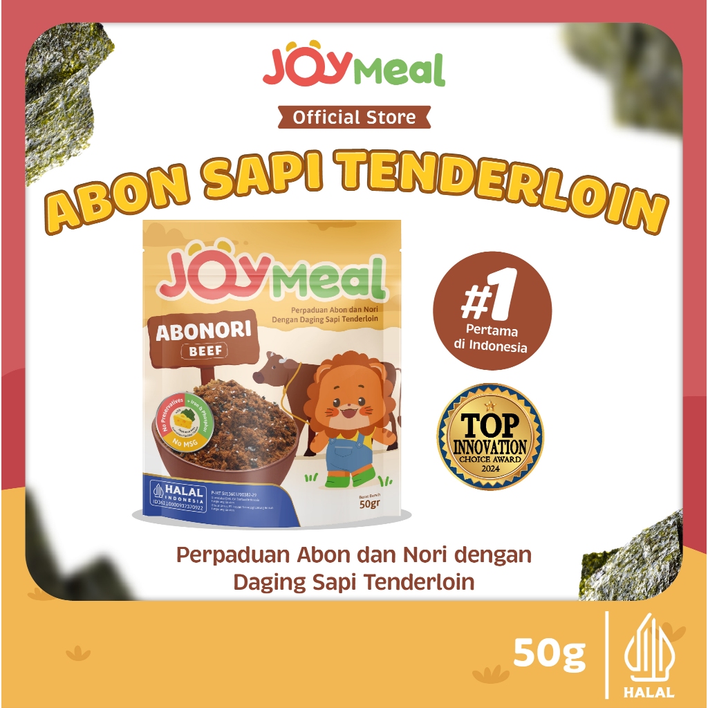 

JoyMeal AboNori BEEF Original 50gr | Perpaduan Abon dan Nori dengan Daging Sapi Tenderloin