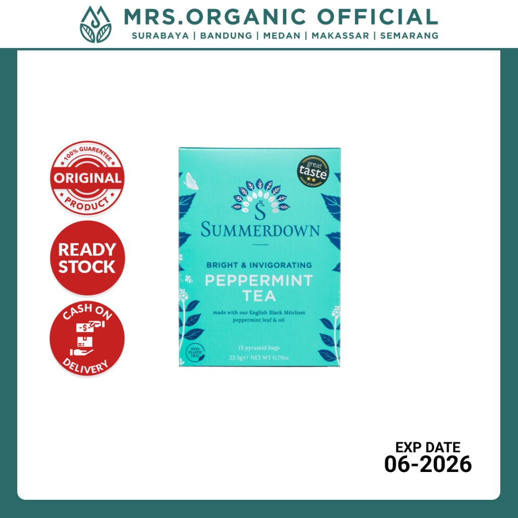 

Summerdown English Peppermint Pyramid Tea 15 Bags 22.5 Gr