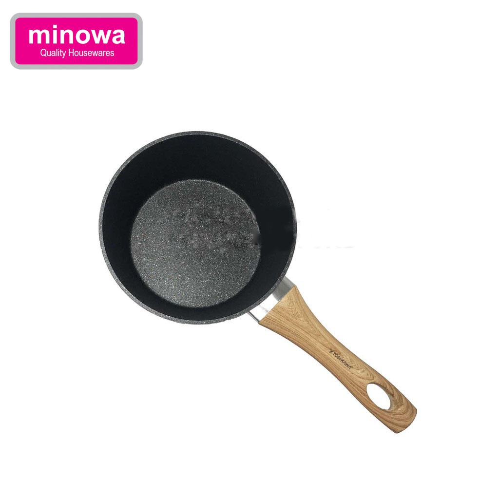 Minowa Panci / Wajan / Teflon Marble Tumis Ceramic Pan 14 CM  Anti Lengket Sauce Pan